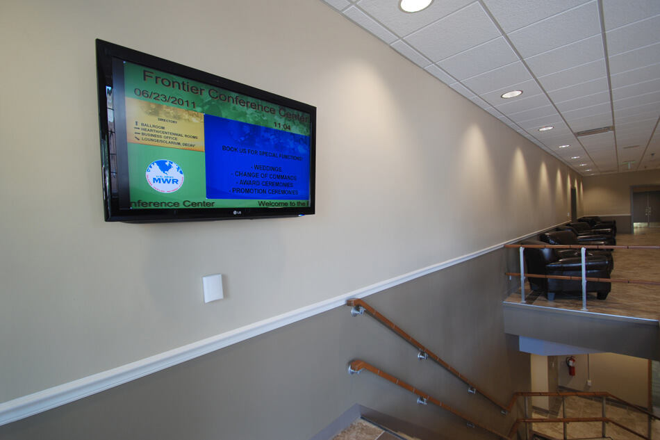 digital signage display at a conference center