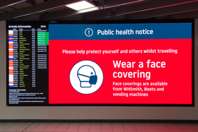 digital signage safety announcement