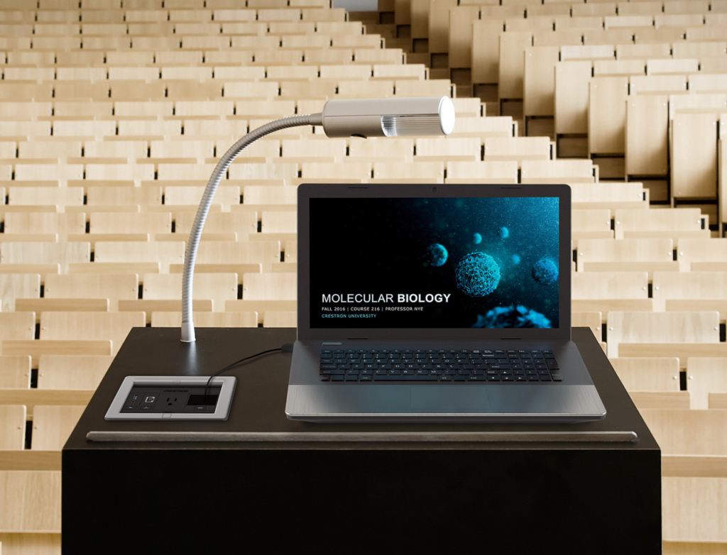 lectern with a fliptop cable management system