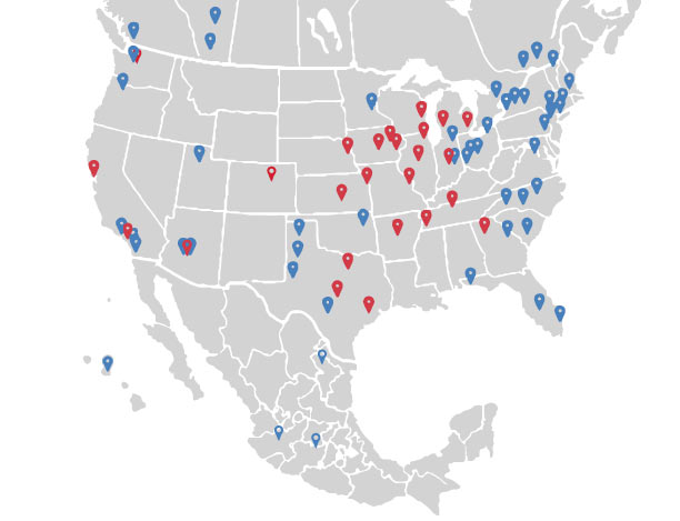 map of CTI and PSNI locations