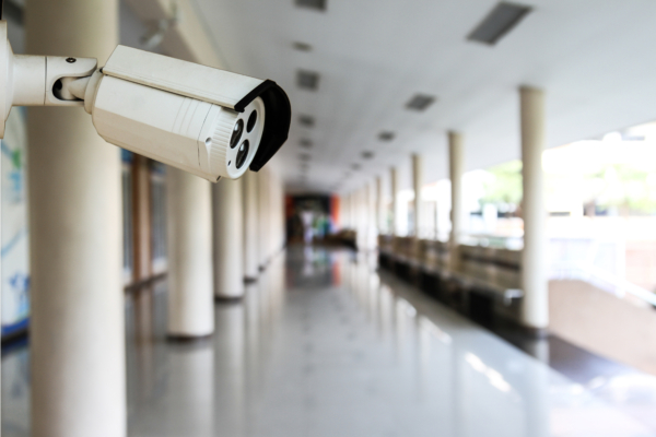 indoor hallway security camera school