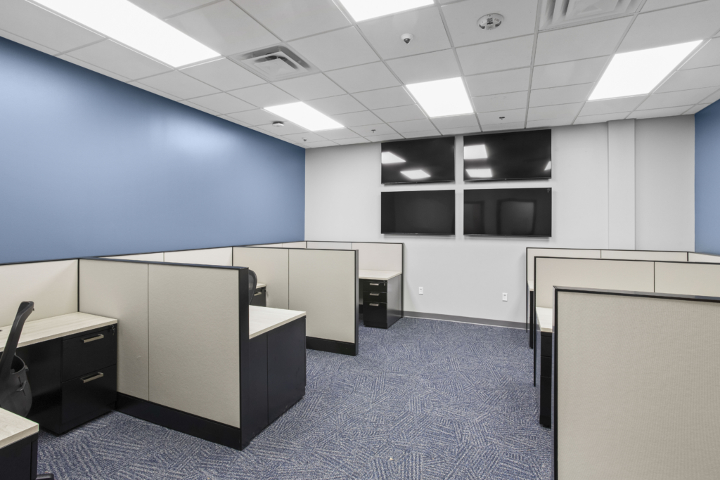 Cabot justice center office spaces with video wall