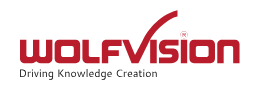 WolfVision logo in red text