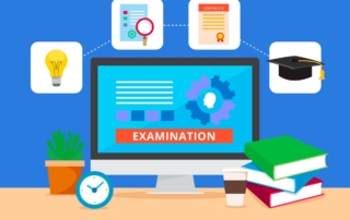 illustration of examination on computer monitor