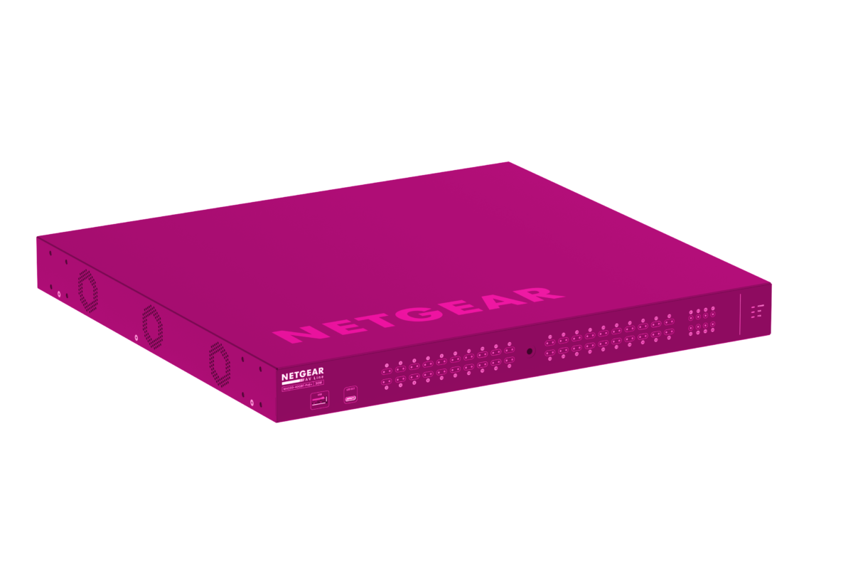 PINK GSM4248P_woShadow_Right_25Nov20 – netgear A magenta Netgear rackmount network switch device