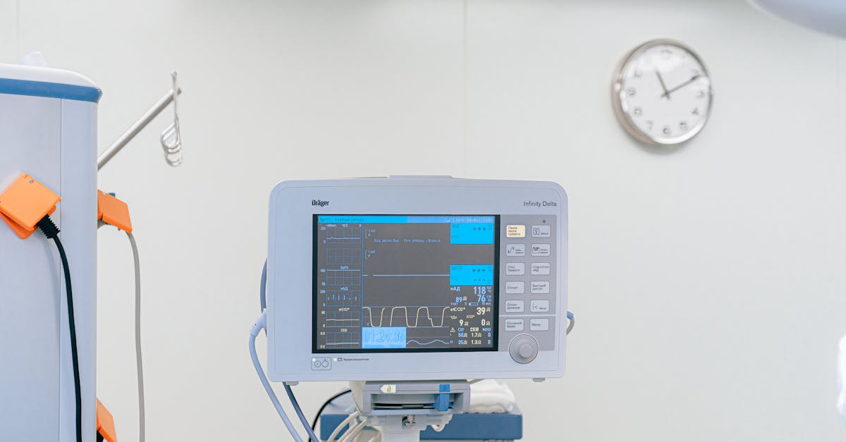 medical ventilator monitor displaying patient vital signs