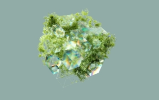 abstract green cube digital art