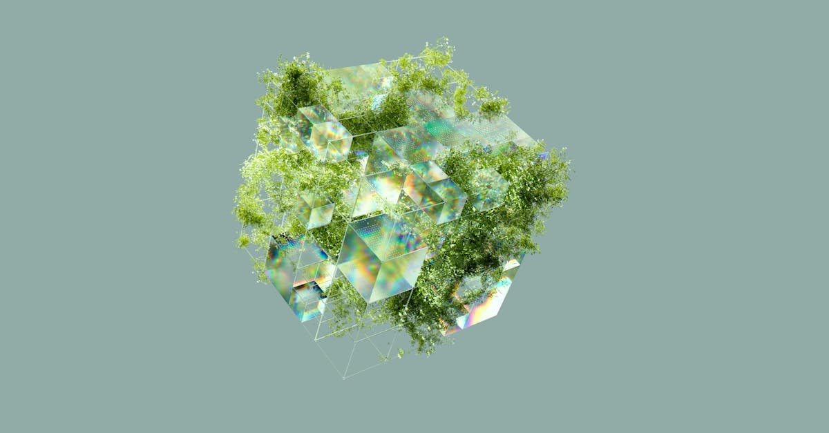 abstract green cube digital art