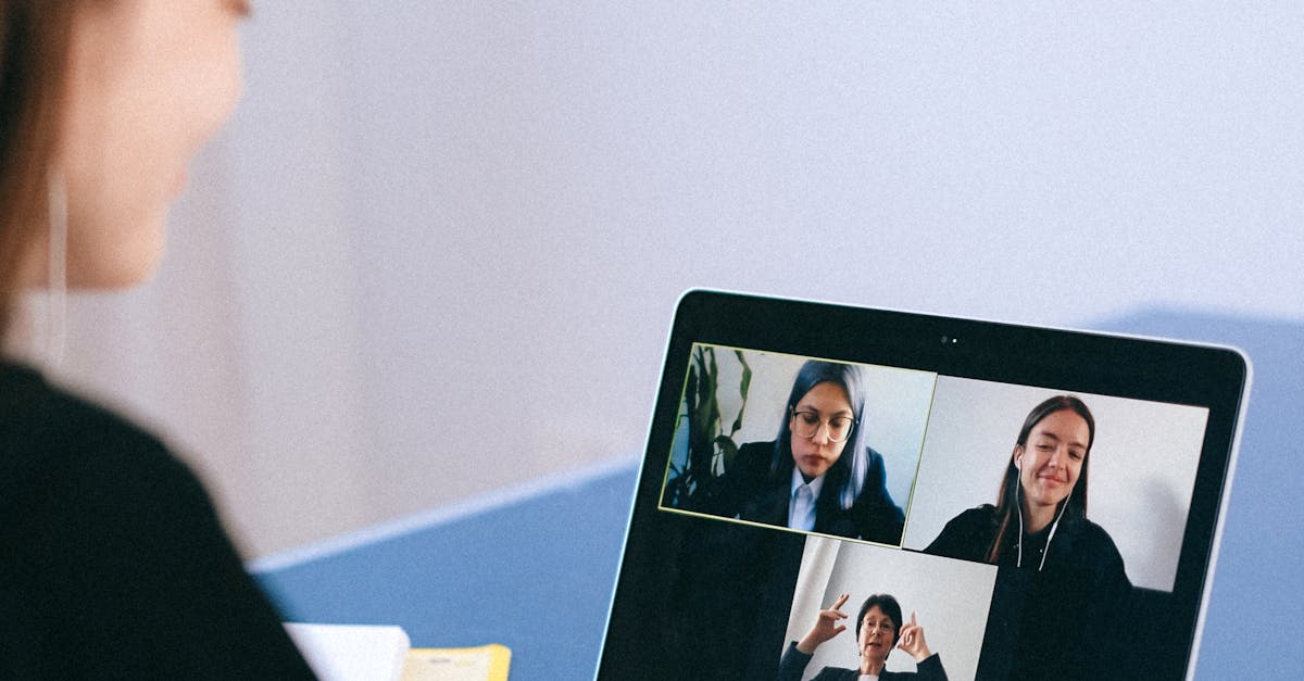 video conference on laptop screen