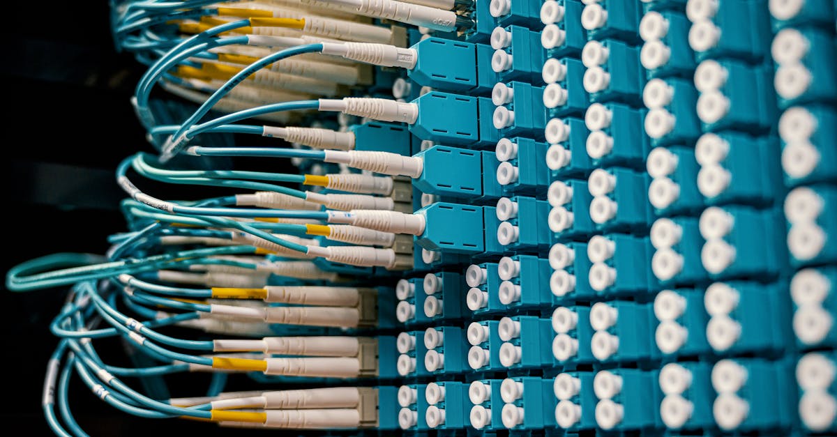network panel with fiber optic cables