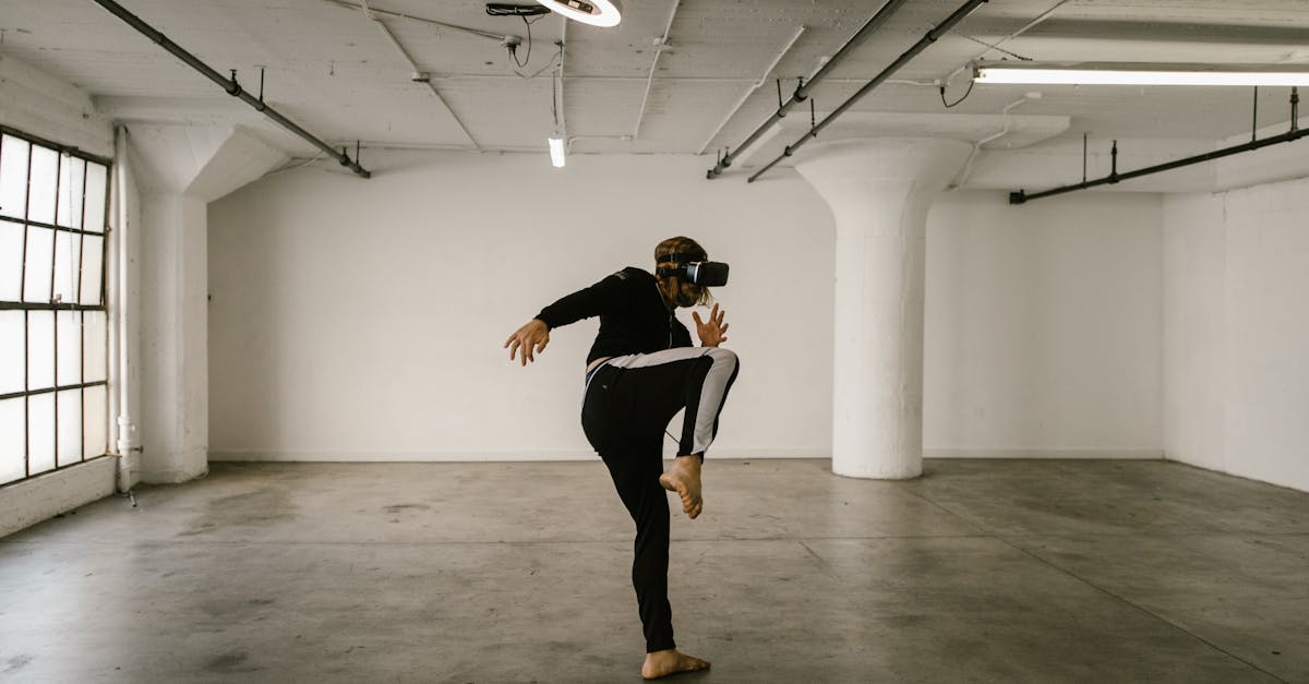 person dancing with a vr headset
