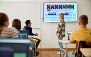 classroom display monitor with lesson