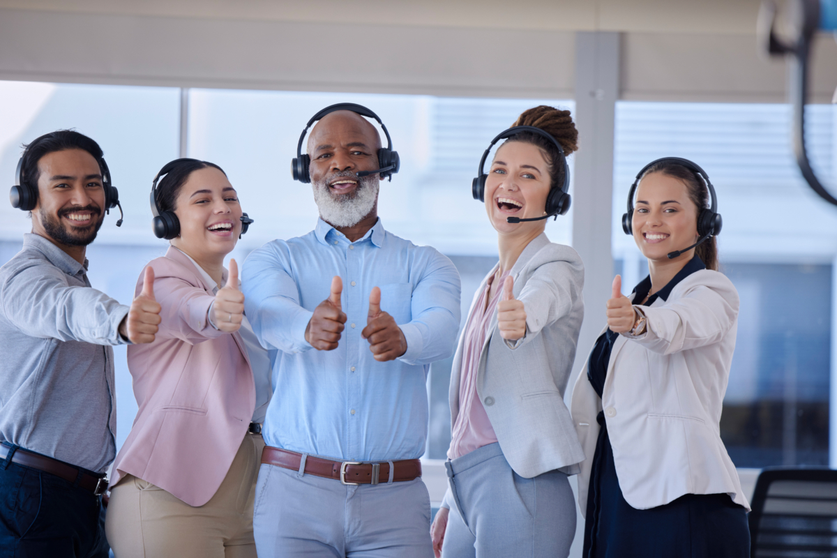 training staff giving a thumbs up