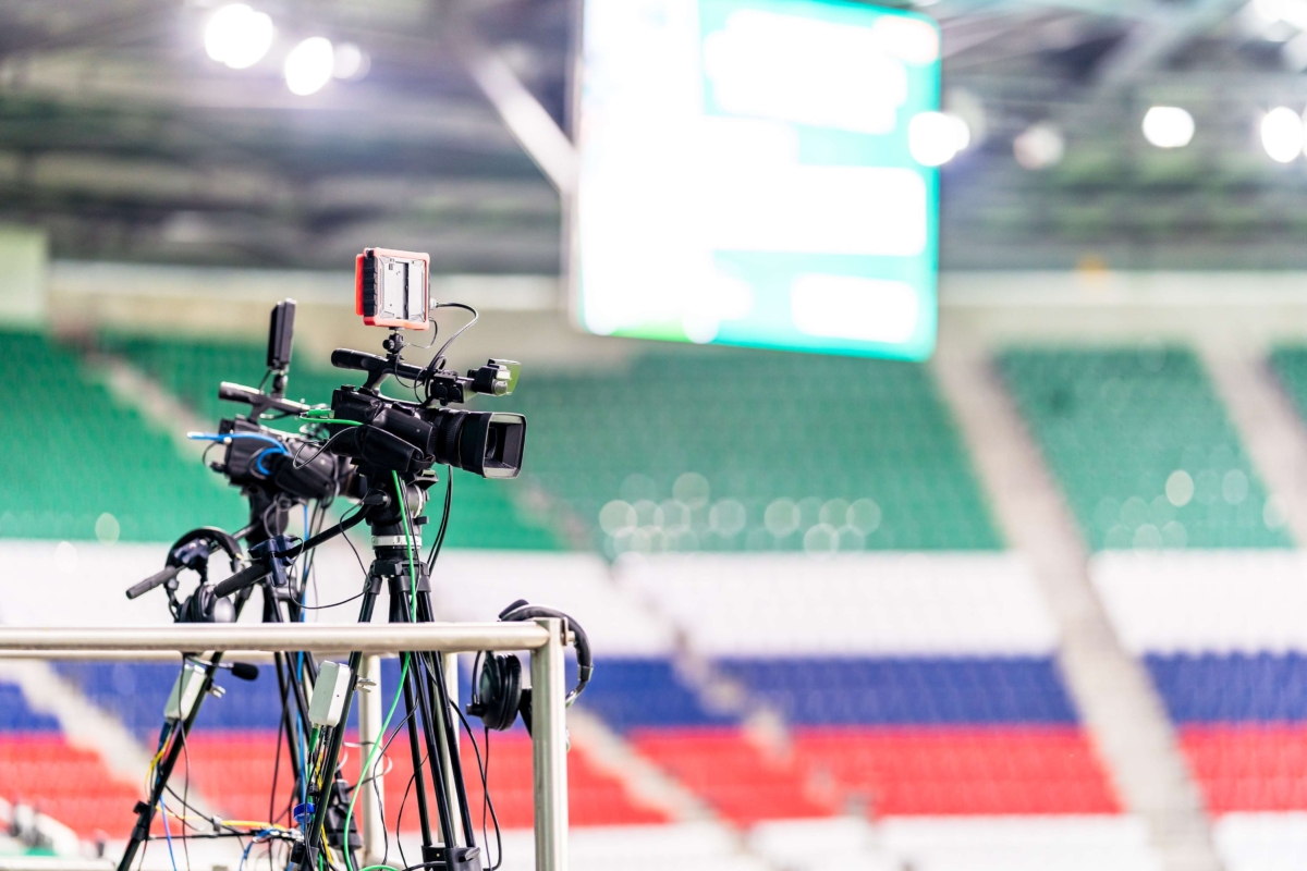professional video camera broadcasting of football