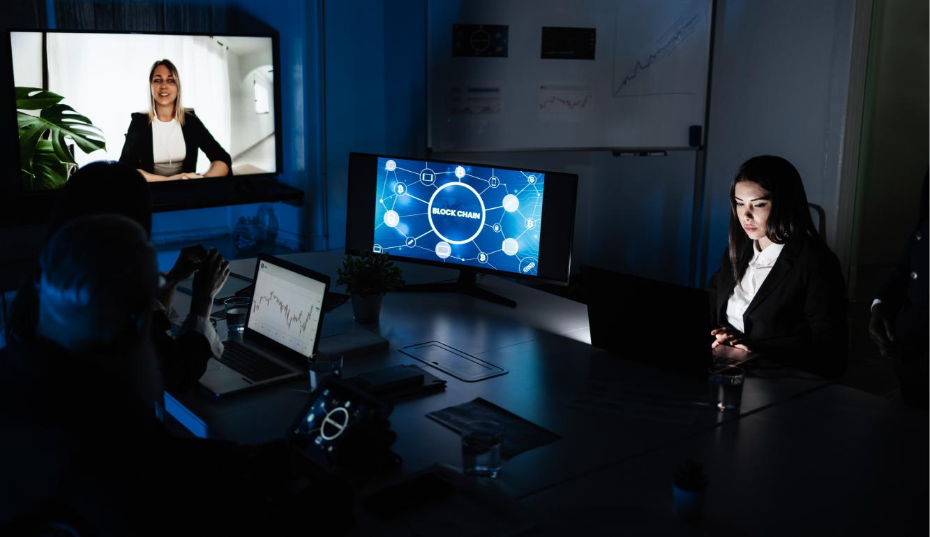 Team doing Virtual Meeting