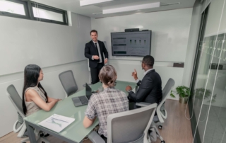 Advisor discussing financial reports