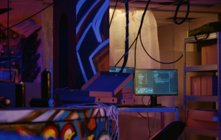High Tech Equipment in Empty basement