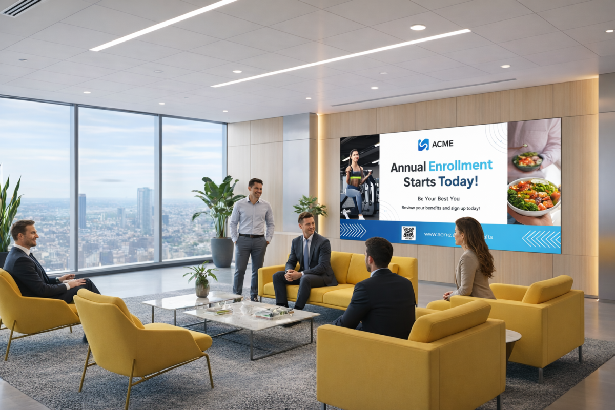 DIgital Signage Lobby Employee Communication